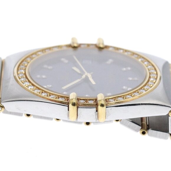 OMEGA Constellation Diamond bezel full bar black Dial Quartz Men's Watch_895084 - Picture 4 of 6